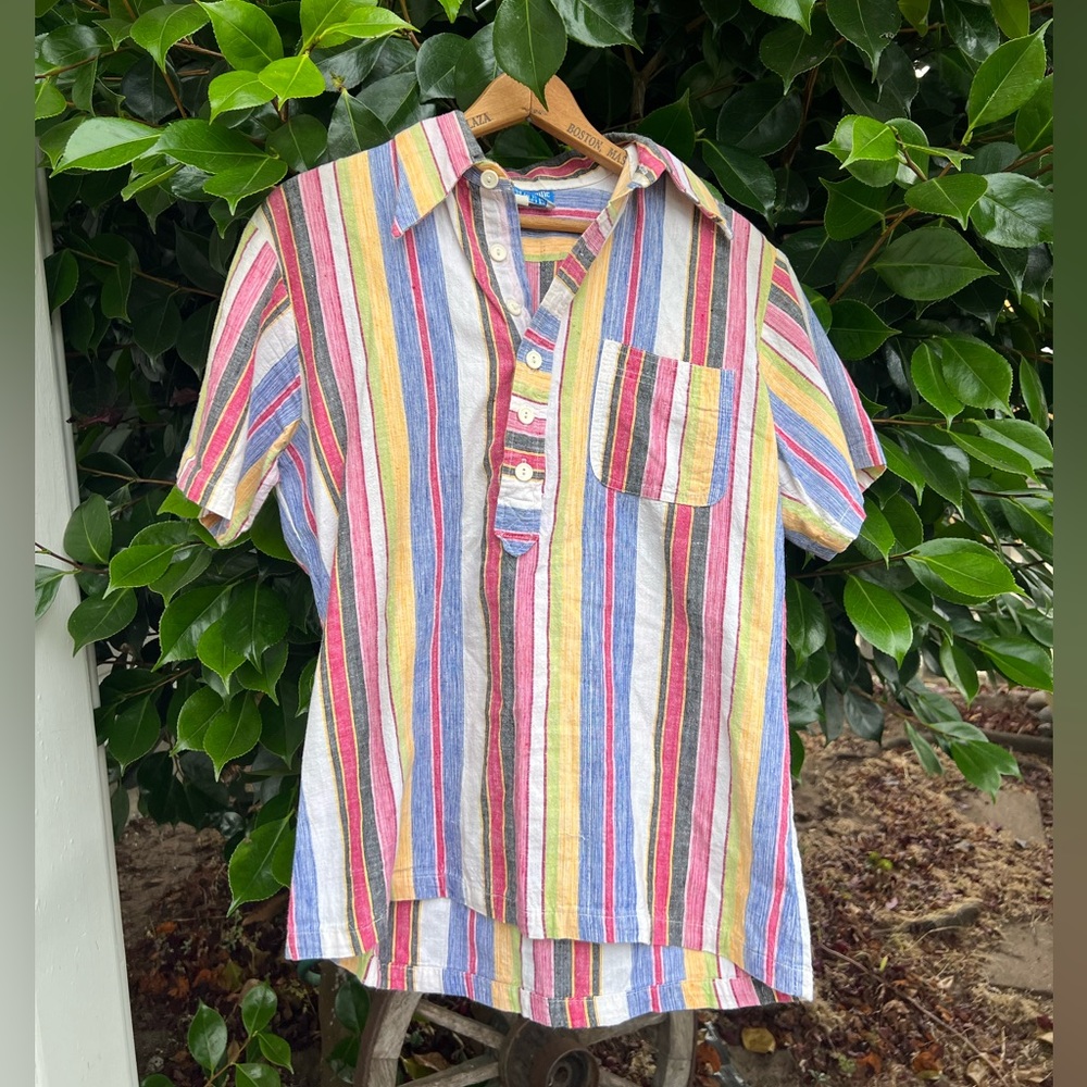 Vintage 90s Ocean Pacific Nubby Cotton Stripe Top